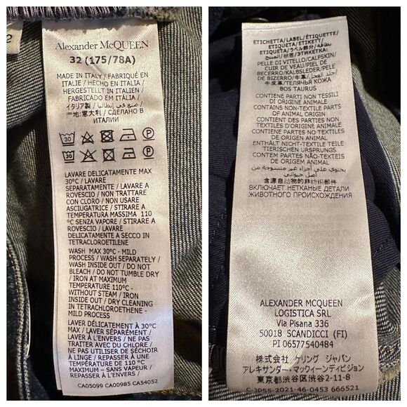 NWT Alexander McQueen Women's Denim Jeans Bootcut Split Hem Size 32 / 12-14 - Picture 15 of 16